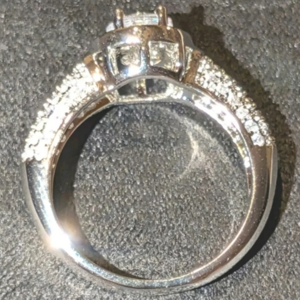 Stunning Unisex 3 Ct Cushion Lab Created Diamond 925 Silver Ring Sz 7